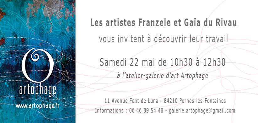 Invitation vernissage franzele et gaia du rivau 22 05