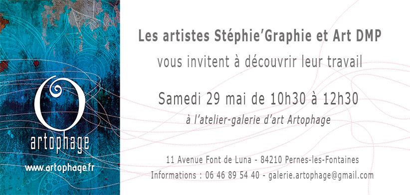 Invitation vernissage stephie graphie et art dmp 29 05