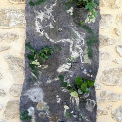 Mur vegetal tout en laine